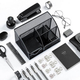 Metal Mesh Desk Organiser Stationery Pen Pencil Holder Tidy Storage For Office - thumbnail 4