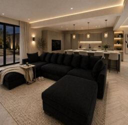 Home & Love Luxury Chloe U Shape Corner Sofa - Imperium Black