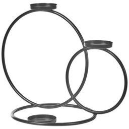 Beliani Candle Holder Cakung Metal 33 Cm Black
