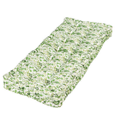 Dibor Vintage Green Leaf Print Cotton Indoor Hallway Furniture Bench Chair Seat Pad Cushion (L)112Cm X (W)44Cm - image 1