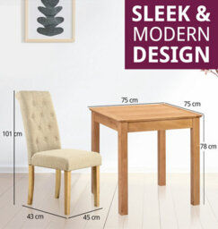 Hallowood Furniture Hereford Oak Small Dining Table With 4 Fabric Chairs - thumbnail 3