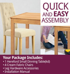 Hallowood Furniture Hereford Oak Small Dining Table With 4 Fabric Chairs - thumbnail 7