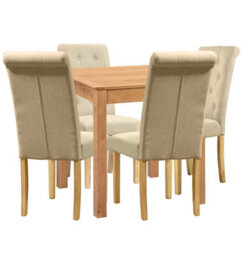 Hallowood Furniture Hereford Oak Small Dining Table With 4 Fabric Chairs - thumbnail 8