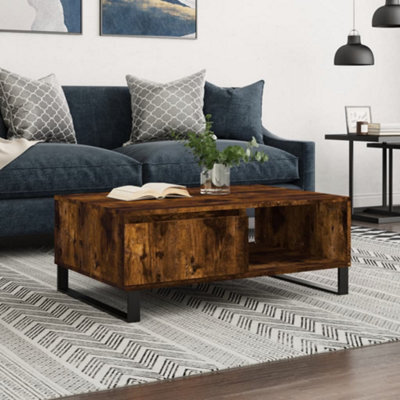 Berkfield Coffee Table Smoked Oak 90X60X35 Cm Engineered Wood - image 1