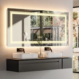 Luvodi 1200X800mm Large Dual Led Wall Mirror Bathroom Mirrors Vanity Makeup Anti-Fog Waterproof Hd - thumbnail 8