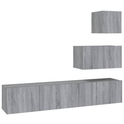 Berkfield Modern 4 Piece Tv Cabinet Set Grey Sonoma Engineered Wood - image 1
