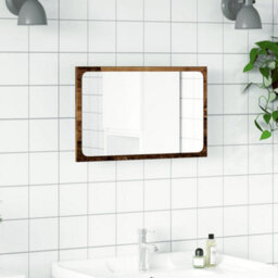 Berkfield Bathroom Mirror With Led Light Old Wood 60X8.5X38 Cm - thumbnail 4