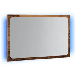 Berkfield Bathroom Mirror With Led Light Old Wood 60X8.5X38 Cm - thumbnail 3