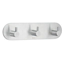 Beslagsboden - Triple Hook In Brushed Stainless Steel Self-Adhesive