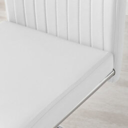 Furniturebox Uk 4 Seater Dining Set - Imperia White High Gloss Dining Table And Chairs - 4 White Lorenzo Chrome Dining Chairs - thumbnail 6