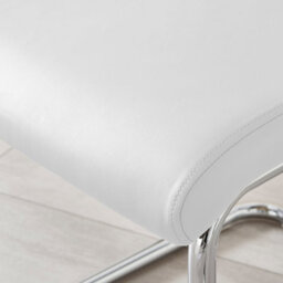 Furniturebox Uk 4 Seater Dining Set - Imperia White High Gloss Dining Table And Chairs - 4 White Lorenzo Chrome Dining Chairs - thumbnail 7