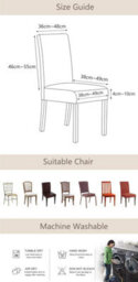 Chair Covers, 4-Piece Dining Room Stretchable Covers For Modern Weddings, Hotels, And Restaurant Decor - thumbnail 5