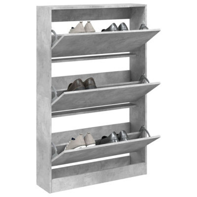 Berkfield Shoe Cabinet Concrete Grey 80X21X125.5 Cm Engineered Wood - image 1