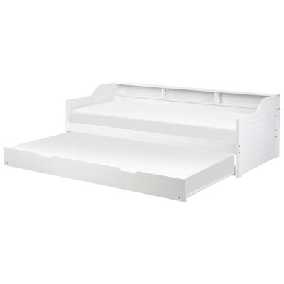 Beliani Trundle Bed Wood Edern 90 X 200 Cm (Eu Single) White - image 1