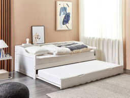 Beliani Trundle Bed Wood Edern 90 X 200 Cm (Eu Single) White - thumbnail 2