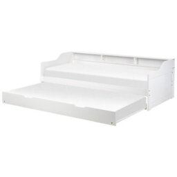 Beliani Trundle Bed Wood Edern 90 X 200 Cm (Eu Single) White