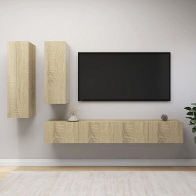 Berkfield 4 Piece Tv Cabinet Set Sonoma Oak Engineered Wood - image 1