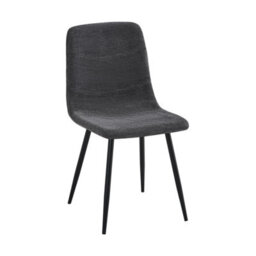 Fwstyle Evie Set Of 2 Grey Linen Upholstered Black Steel Frame Dining Chairs - thumbnail 4