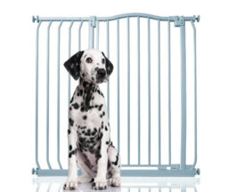Bettacare Extra Tall Curved Top Dog Gate, 98Cm - 107Cm, Matt Grey, Extra Tall 100Cm In Height, Pressure Fit Pet Gate - thumbnail 1