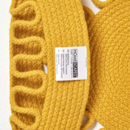 Homescapes Mustard Crochet Braided Rug 70Cm Round - thumbnail 5