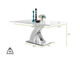 Furniturebox Atlanta White High Gloss And Chrome 6 Seater Dining Table With Statement X Shaped Legs For Modern Stylish Dining Room - thumbnail 6