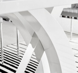 Furniturebox Atlanta White High Gloss And Chrome 6 Seater Dining Table With Statement X Shaped Legs For Modern Stylish Dining Room - thumbnail 4