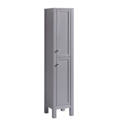 Rinse bathrooms Bathroom Furniture Tall Modern Cabinet Storage Unit 1600mm Matte Grey - image 1