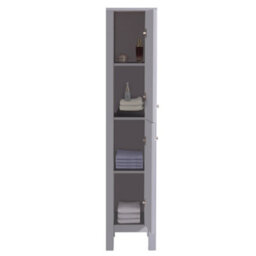 Rinse bathrooms Bathroom Furniture Tall Modern Cabinet Storage Unit 1600mm Matte Grey - thumbnail 5