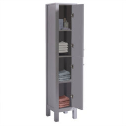 Rinse bathrooms Bathroom Furniture Tall Modern Cabinet Storage Unit 1600mm Matte Grey - thumbnail 3