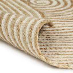 Berkfield Modern Handmade Rug Jute With Spiral Design White 120 Cm