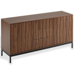 Abrihome Dark Oak Grain Sideboard 150X40X80Cm Large Kitchen Cabinet With 3 Drawers For Living Room, Hallway & Corridor Storage - thumbnail 6