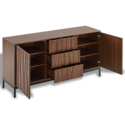 Abrihome Dark Oak Grain Sideboard 150X40X80Cm Large Kitchen Cabinet With 3 Drawers For Living Room, Hallway & Corridor Storage - thumbnail 7