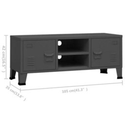 Vidaxl Industrial Tv Cabinet Anthracite 105X35X42 Cm Metal - thumbnail 9