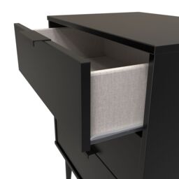 Hong Kong Ready Assembled Matt Black No Effect 3 Drawer Chest (H)740mm (W)575mm (D)395mm - thumbnail 6