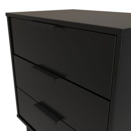 Hong Kong Ready Assembled Matt Black No Effect 3 Drawer Chest (H)740mm (W)575mm (D)395mm - thumbnail 5
