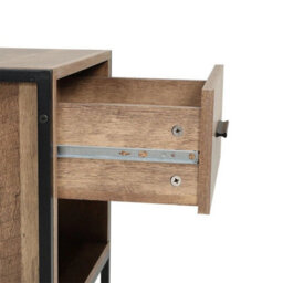 1 Drawer Wood Bedside Table For Bedroom Rustic Brown - thumbnail 2