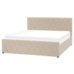 Beliani Ottoman Bed Velvet Rochefort 160 X 200 Cm (Eu King Size) Beige - thumbnail 5