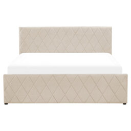 Beliani Ottoman Bed Velvet Rochefort 160 X 200 Cm (Eu King Size) Beige - thumbnail 6
