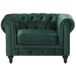 Beliani Armchair Chesterfield Velvet Emerald Green - thumbnail 4