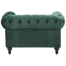 Beliani Armchair Chesterfield Velvet Emerald Green - thumbnail 5