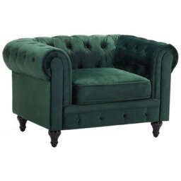 Beliani Armchair Chesterfield Velvet Emerald Green - thumbnail 1