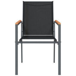 Vidaxl Garden Chairs 4 Pcs Black 55X61.5X90 Cm Textilene And Steel - thumbnail 4