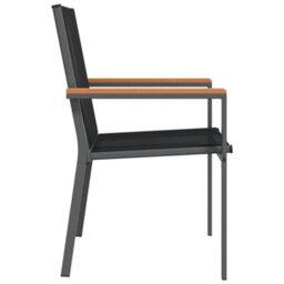 Vidaxl Garden Chairs 4 Pcs Black 55X61.5X90 Cm Textilene And Steel - thumbnail 5