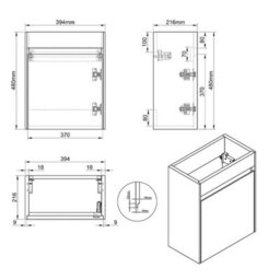 Plum&clay Romeo Matt White Wall Hung Cloakroom Vanity Unit With Basin (W)390mm - thumbnail 6