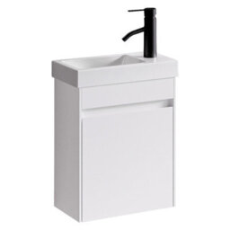 Plum&clay Romeo Matt White Wall Hung Cloakroom Vanity Unit With Basin (W)390mm - thumbnail 2