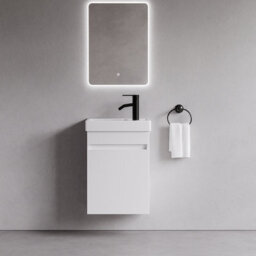 Plum&clay Romeo Matt White Wall Hung Cloakroom Vanity Unit With Basin (W)390mm