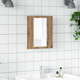 Walplus Led Bathroom Mirror Cabinet Artisan Oak 40X12X45 Cm Engineered Wood