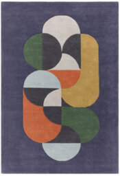 Blue Handmade Modern Abstract Geometric Wool 12-14mm Thick Stain-Resistant Rug For Bedroom, & Dining Room-200Cm X 300Cm - thumbnail 4