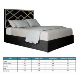 George Upholstered Soft Velvet Metal Designer Bed Frame - thumbnail 5