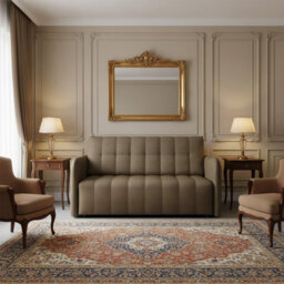 Viva Grand Iii Upholstered Sofa Bed With Sleeping Function Storage Compartment Wooden Legs Living Room 145Cm Beige - thumbnail 2